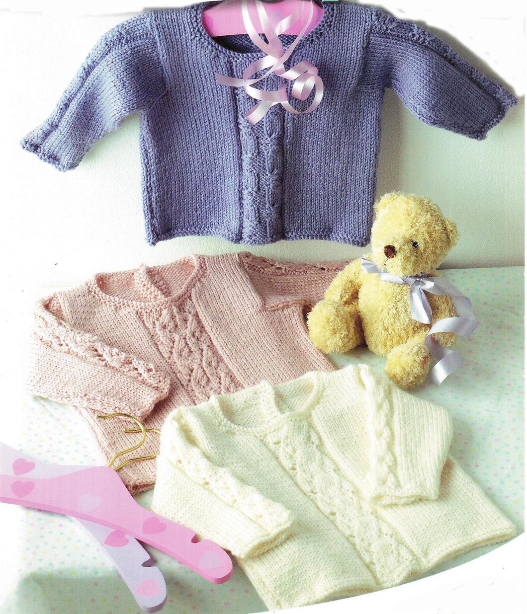 Popular Easy baby Jumpers 3 different panels to choose from DK ( 8PLY ) Yarn size 18