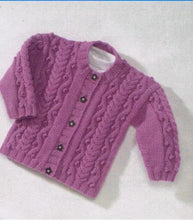 Child's Easy Cable Bobble Jumper-& Hooded Jacket Boy- Girl- Knitting Pattern -DK 8Ply (Light Worsted weight) Instant Download-16 - 26" chest