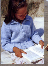 Woman's Girls Childs Zipped front Jacket with collar Very Easy quick Knit~ Chunky- Bulky 12 Ply  yarn 26-40" Knitting pattern -Download PDF