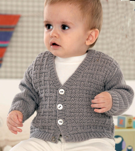 Baby Easy V neck Basket Weave Cardigan - Children's Toddlers 16-26
