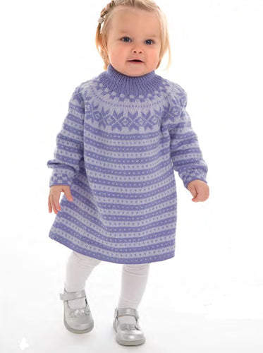 Childs Yoked Norwegian Dress, sweater-Jumper Knitting Pattern, Fair Isle,  ,Instant Download PDF- see images for further information