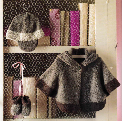 Childs- Toddlers Easy Hooded swing  Coat- Jacket- Matching Boots & Hat- Aran 10 Ply Worsted wool- (3 mths-24 ) knitting pattern Download PDF