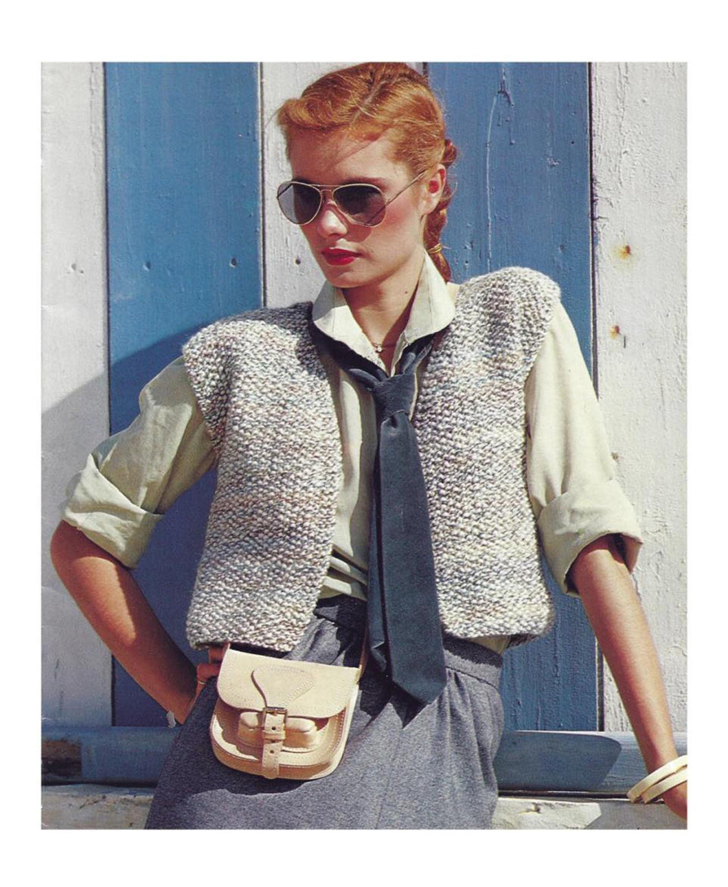 Womans Moss Stitch sleeveless Waistcoat - Easy Beginner Vintage- Knitting Pattern - Chunky Bulky 12 ply yarn- Fits 32