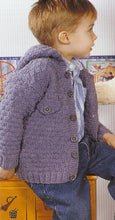 Children's Basket weave  Cardigan & Hooded jacket- Easy Knit in Aran 10 Ply Worsted Yarn- Chest 20" - 30" Knitting Pattern download PDF