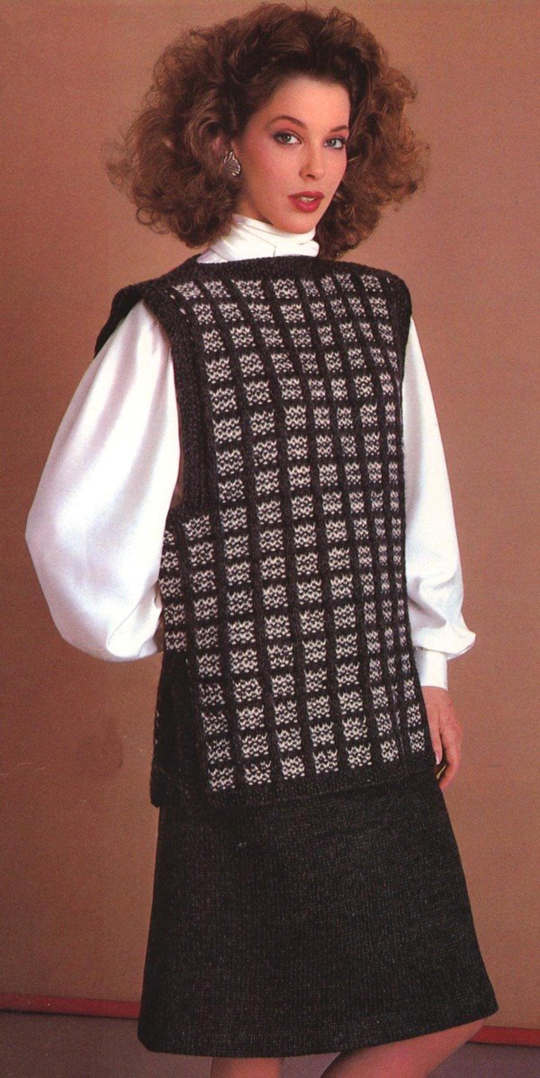 Womens Loose Fitting  Sleeveless - Tunic Slipover Sweater Vest & Knitted Skirt- Knitting Pattern PDF download 32