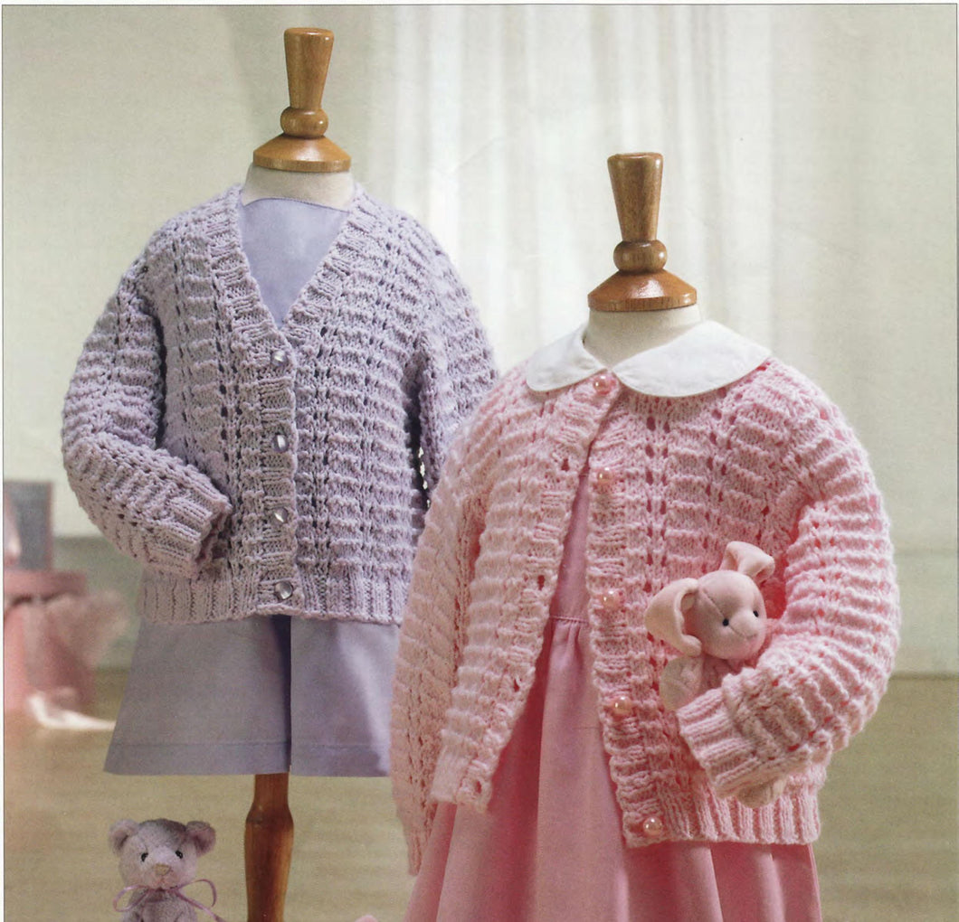 Girl's Lacy Textured Cardigans - round & V neck styles 16- 26