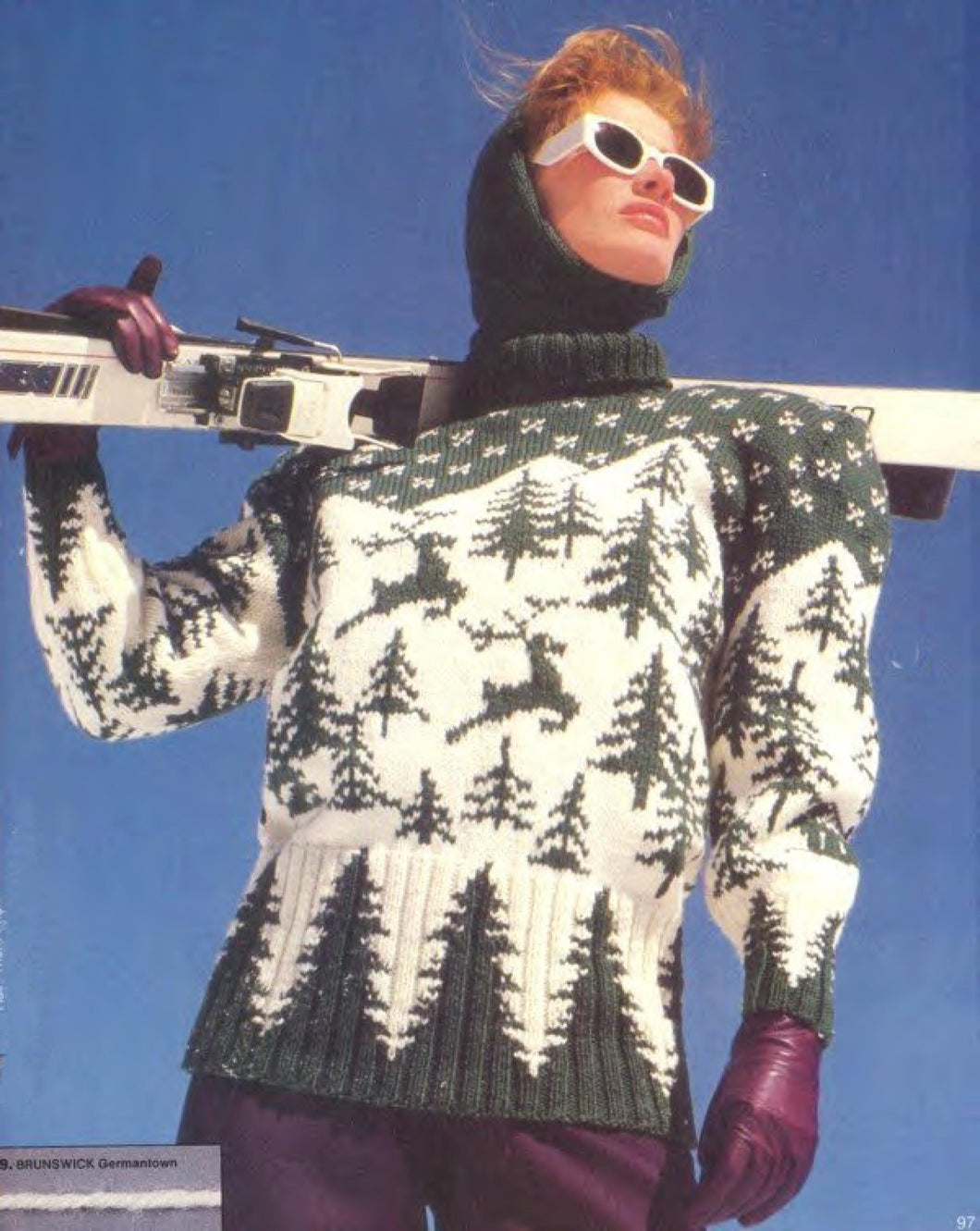Fair Isle Norwegian Ski Slope Sweater - Polo Turtle Neck, Bust 39-44