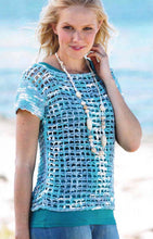 Woman's *Crochet * Long - Short sleeved Jumper *Round neck * Crochet Pattern * Fits chest 32 - 54" *Bigger sizes* DK 8ply wool* Download*PDF