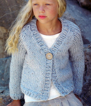 Girl's Super Chunky Easy V neck Cardigan- Quick Knit- 22" -32"( 2-13yrs) Super Chunky Super Bulky 14 ply yarn- Knitting Pattern Download PDF