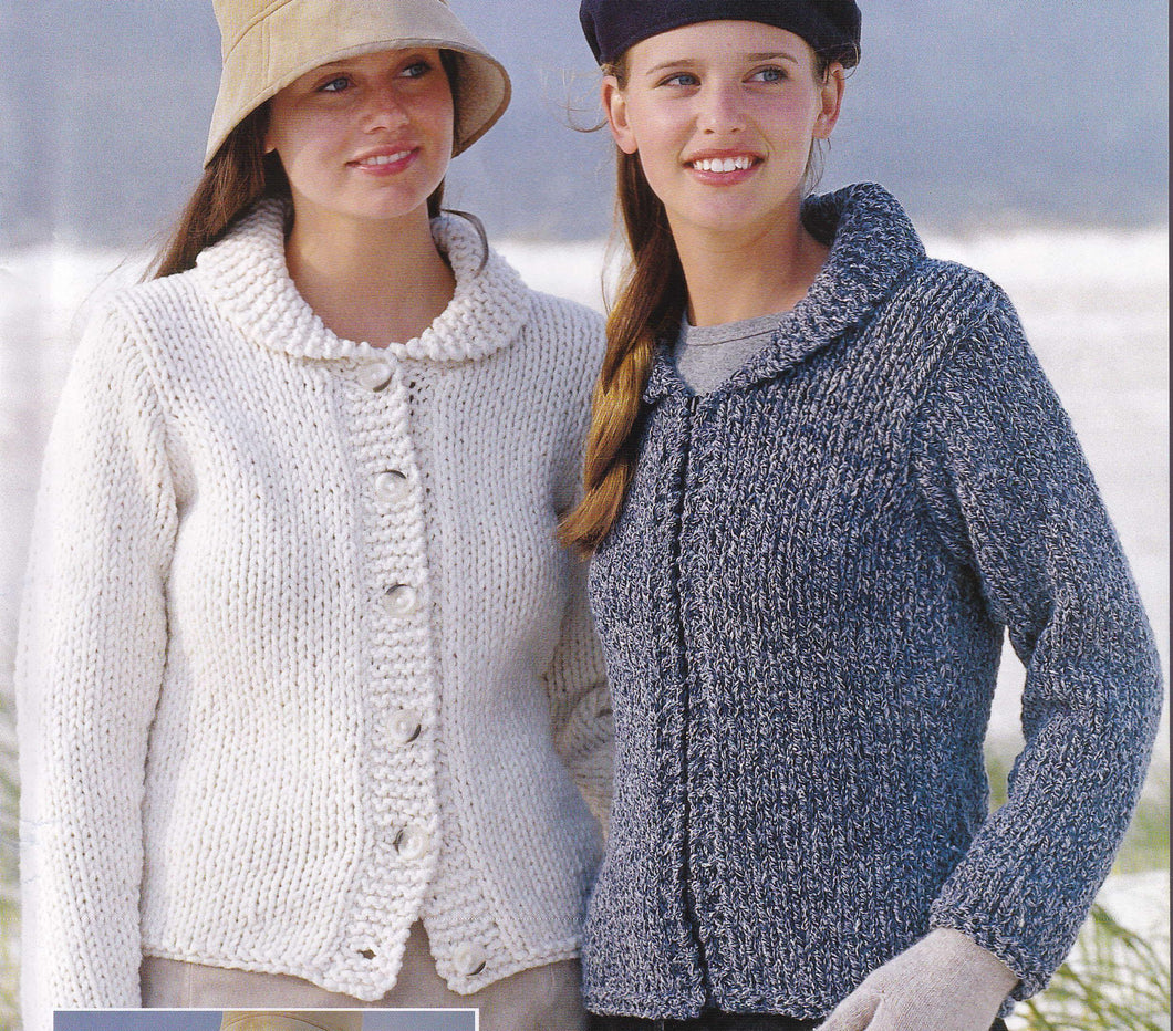 Woman's Cosy easy Knit Cardigans with collar- Button or zipped styles 32