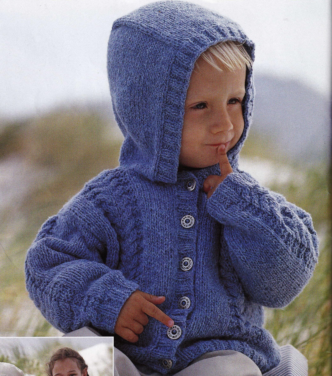 Child's Easy Cable Sweater Cardigan-& Hooded Jacket Boy- Girl- Knitting Pattern - DK 8 PLy Light worsted-20-30