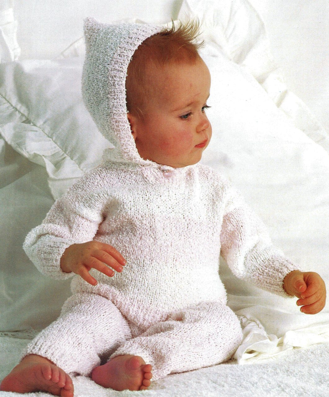 Easy Beginners Baby Hooded sweater & Leggings - small baby sizes- 14 - 20