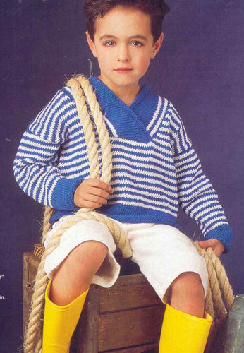 Boys Loose Fitting stripped Hooded Sweater Jumper pattern size 29