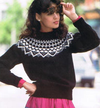 Woman's Yoked Fair Isle sweater*Knitting Pattern * Knitted in Aran 10 Ply Worsted weight wool * Downloadable PDF * Sizes 32" - 36"