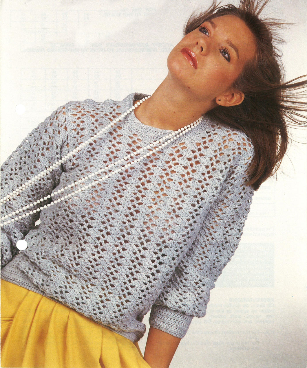 Crochet Pattern- Woman's  Crochet  Lacy Round Neck sweater Jumper Pullover  DK Wool( 8ply) -Download PDF 32