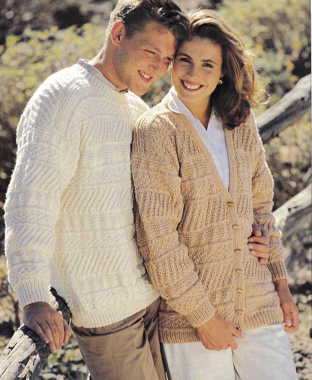 Mans-Womans textured cardigan & Sweater in Aran worsted 10 ply yarn- 32