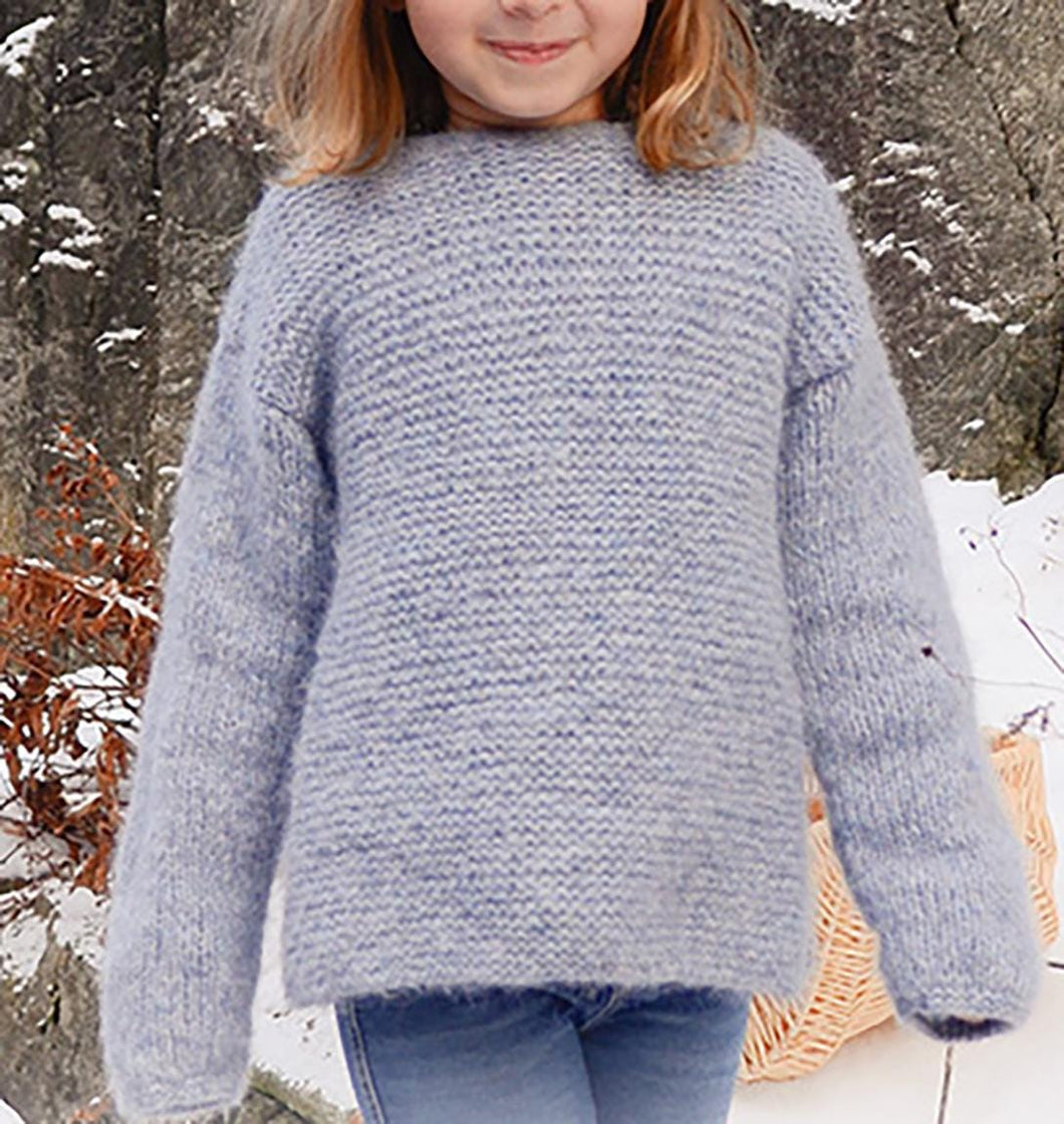 Easy Beginner Girls Garter Stitch  Drop sleeved sweater Jumper 1 yr _ 10 years  years Aran 10 Ply Worsted Knitting Pattern pdf  download