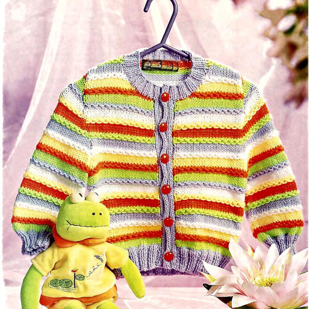 Girls  Stripey Long sleeved  Cardigan Jacket 16-24
