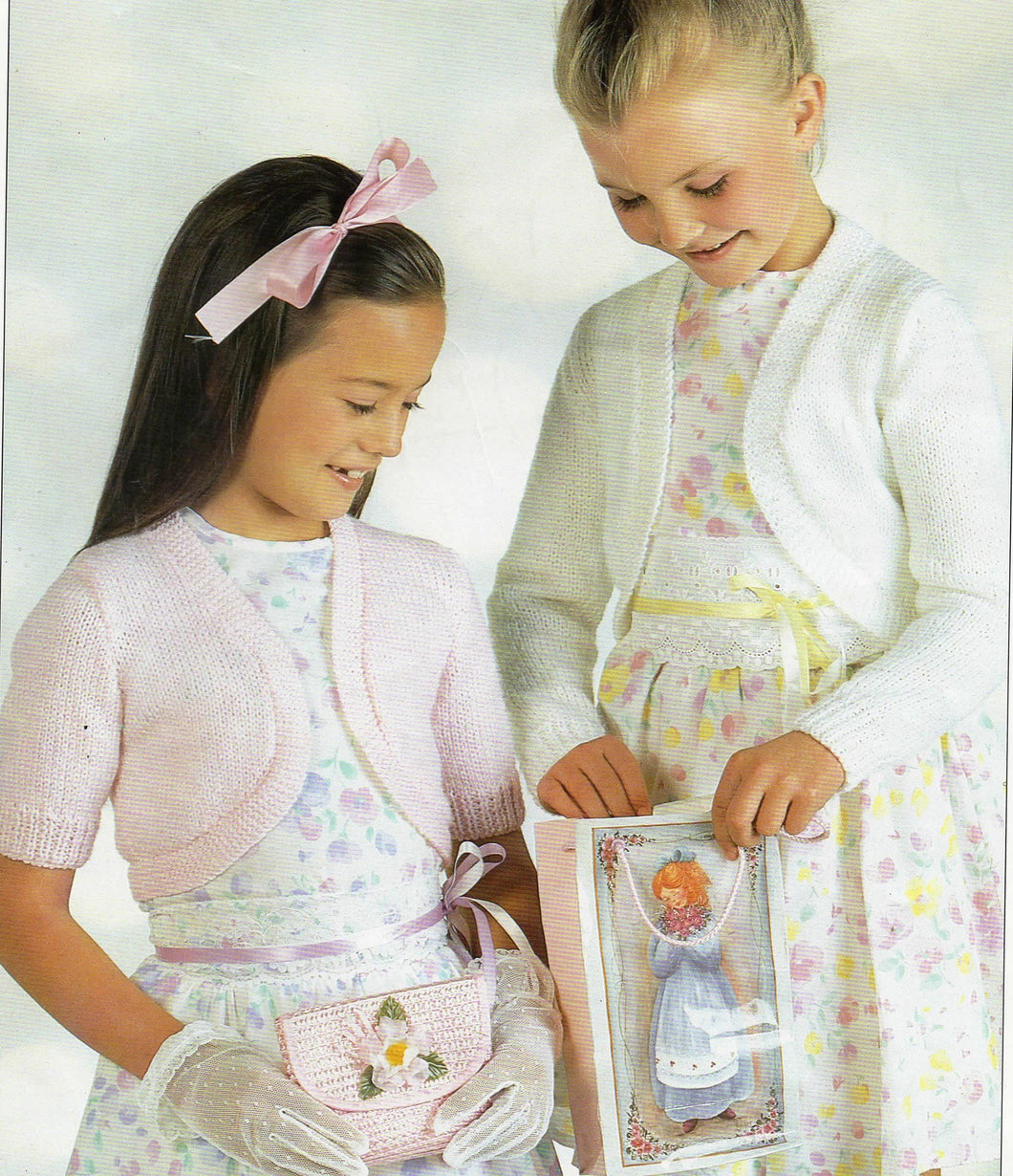 Easy Girls Bolero Cardigans, Plain knitting 22-32