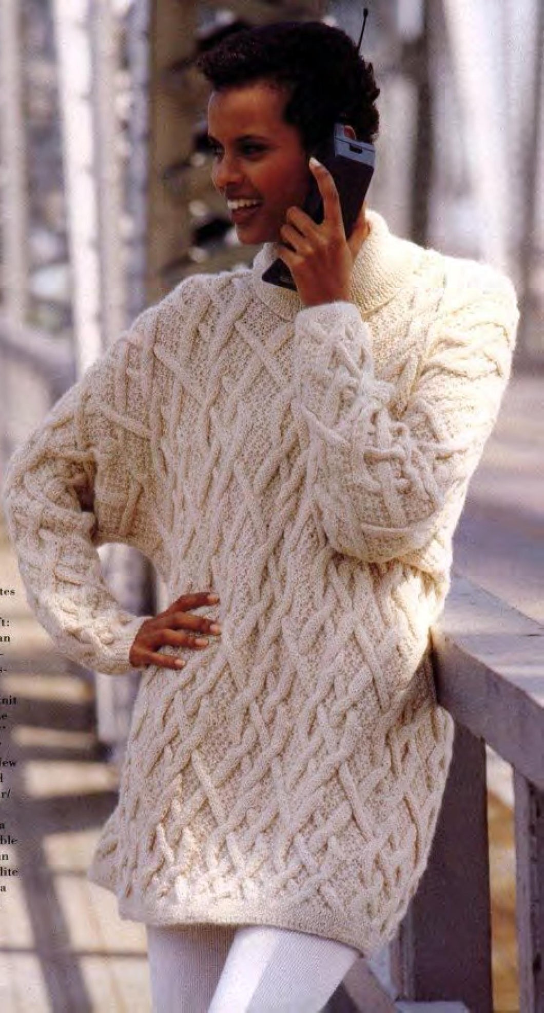 Woman's Oversize loose fit Chunky style Cable Long s sweater-  DK 8 PLY yarn ~ fits S-M-L See Images