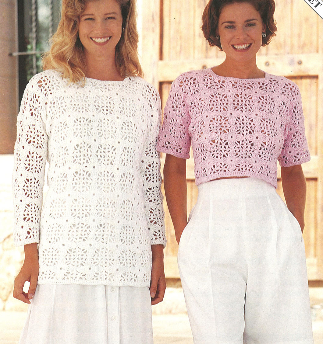 Crochet Pattern- Womans Crochet Crop top & Sweater DK Wool ( 8ply) -Download PDF 30