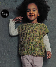 Easy Child's Seed Stitch Slipover Vest - Sleeveless pullover- Knitting Pattern 98-128 cm - Aran worsted 10 ply Knitting pattern download PDF