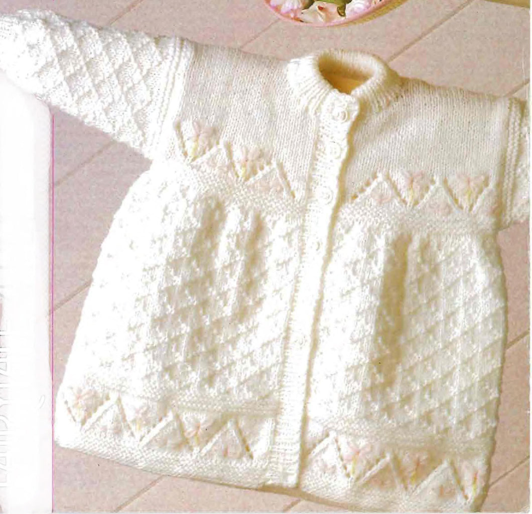 Girls' Embroidered Matinee coat- cardigan-Textured jacket- fits (16-20