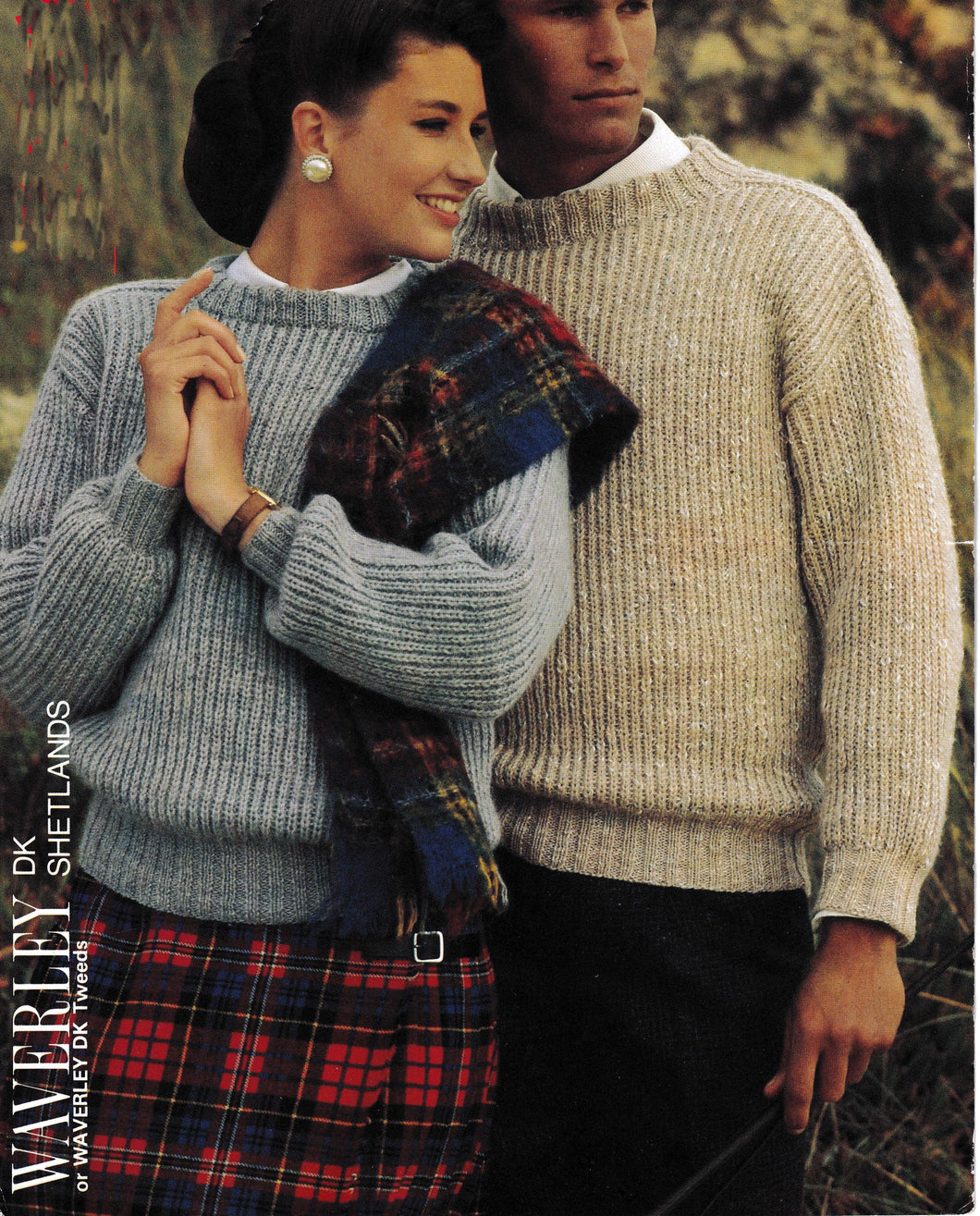 Saddle Shoulder Ribbed Unisex  Sweaters Mens Womens Round Neck  32