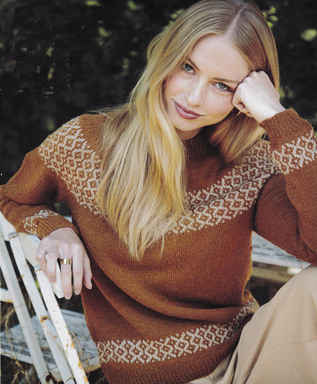 Woman's Fair Isle Yoked Sweater  Jumper -Bust 32 - 50 