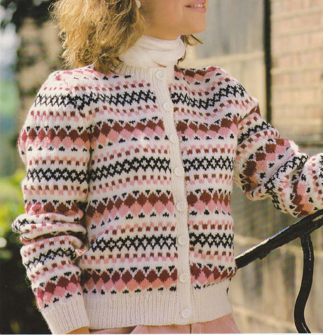 Woman's  Fair Isle cardigan- Round neck  32