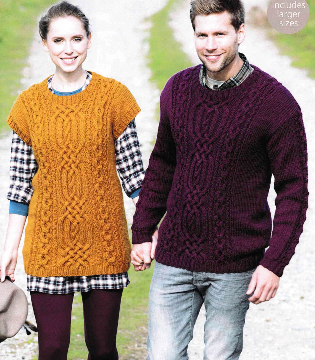 Mans Women's Celtic Knot Double Rib Fitted Sweater & Round Neck Tunic 32 - 54