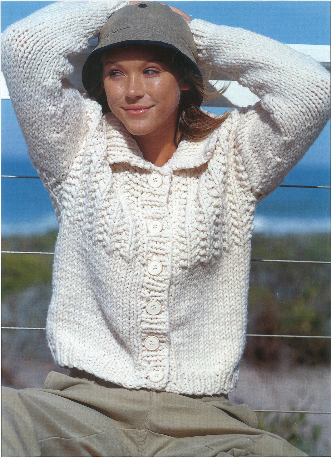 Women's Chunky Easy Knit Cardigan with collar 32