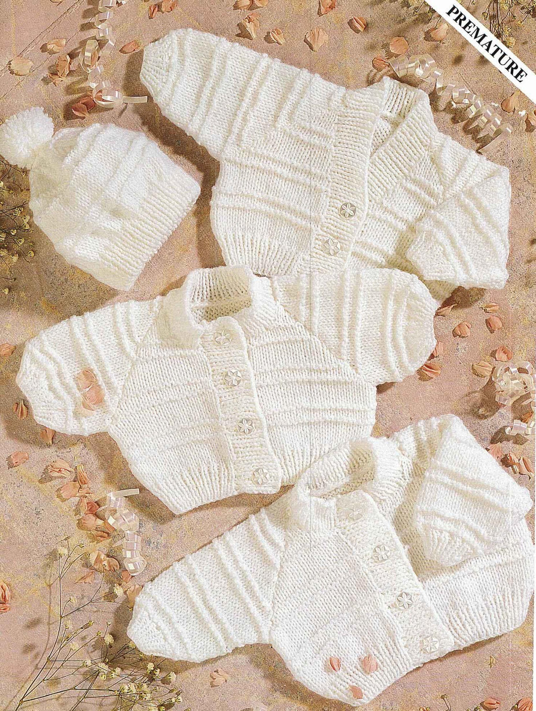 Child's Easy Beginners Cardigans round neck-V Neck & Hat Knitting Pattern -DK-8ply(Light Worsted weight) Download-Premature 12