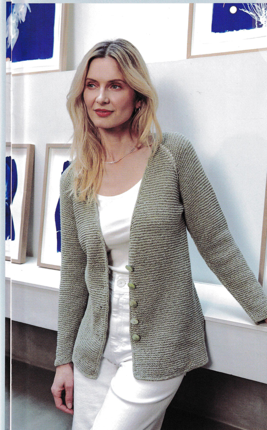 Woman's Top Down Raglan Cardigan- V neck style- DK (8ply) Light  Worsted Knitting Pattern PDF download- Fits 36