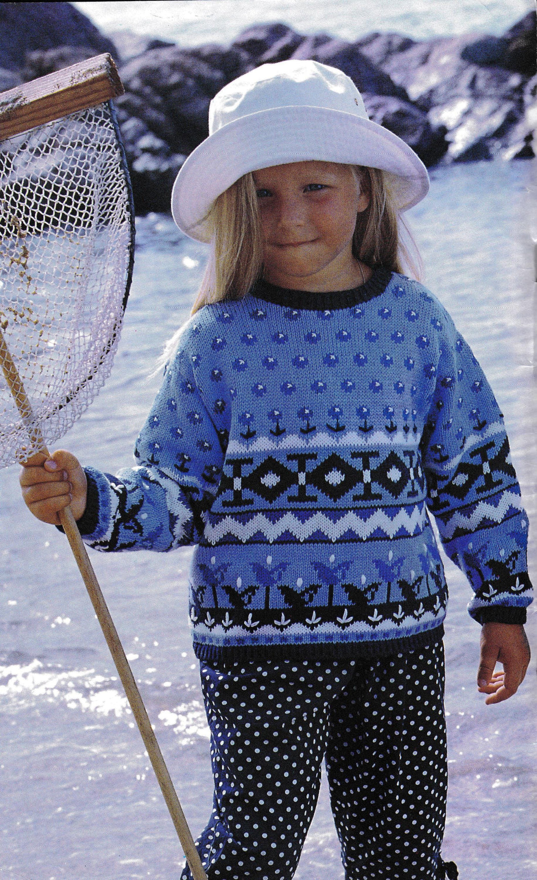Child's Fair Isle Style Loose fit Sweater- Drop sleeved- 4 ply Fingering yarn-4 - 12 years (27-35) Knitting Pattern Download PDF- has chart