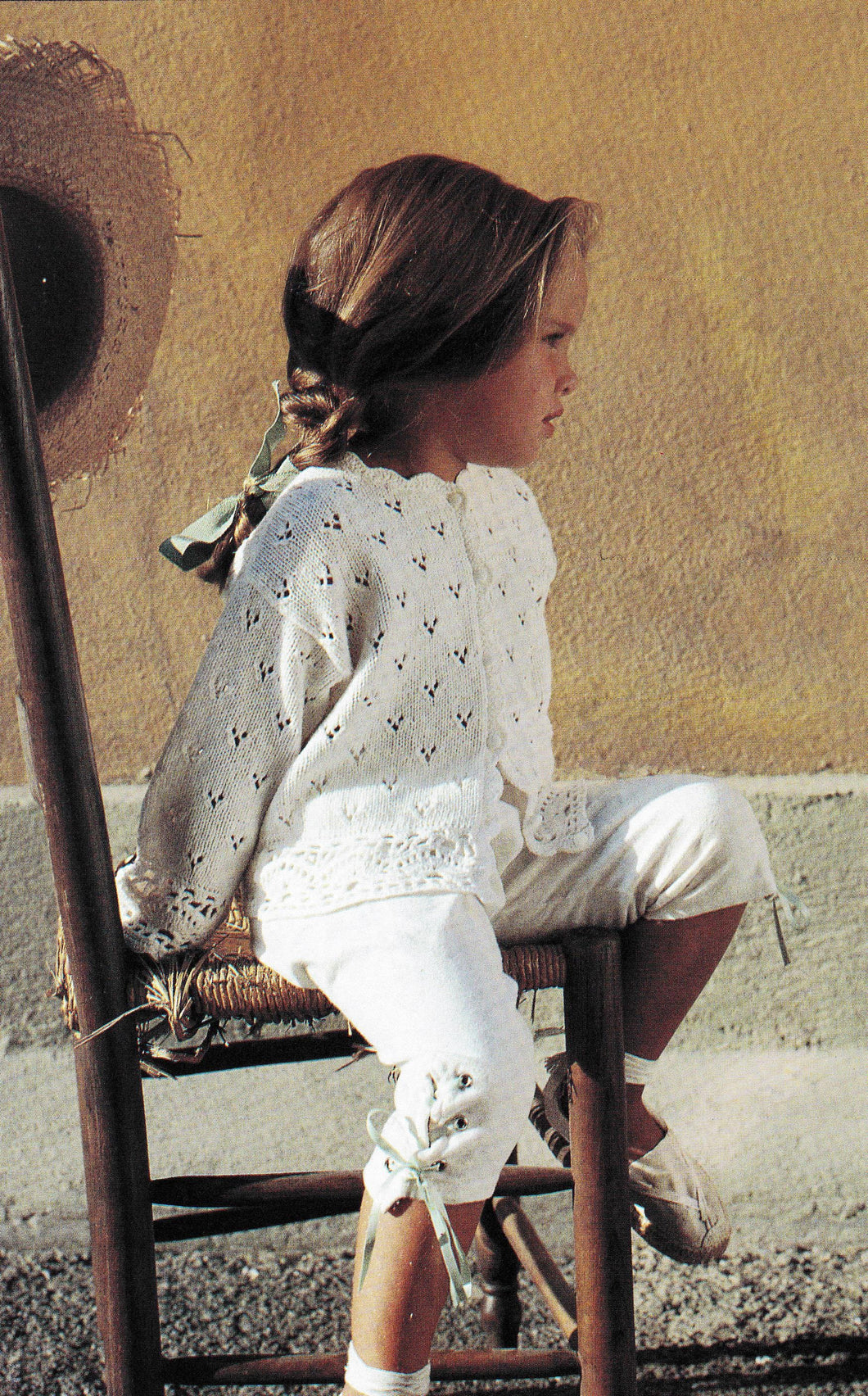 Girls Lovely Lacy Eyelet Cardigan Cardigan - shell border Knitting Pattern -Knitted in 4 ply Fingering- Knitting pattern Download PDF 4-12Y