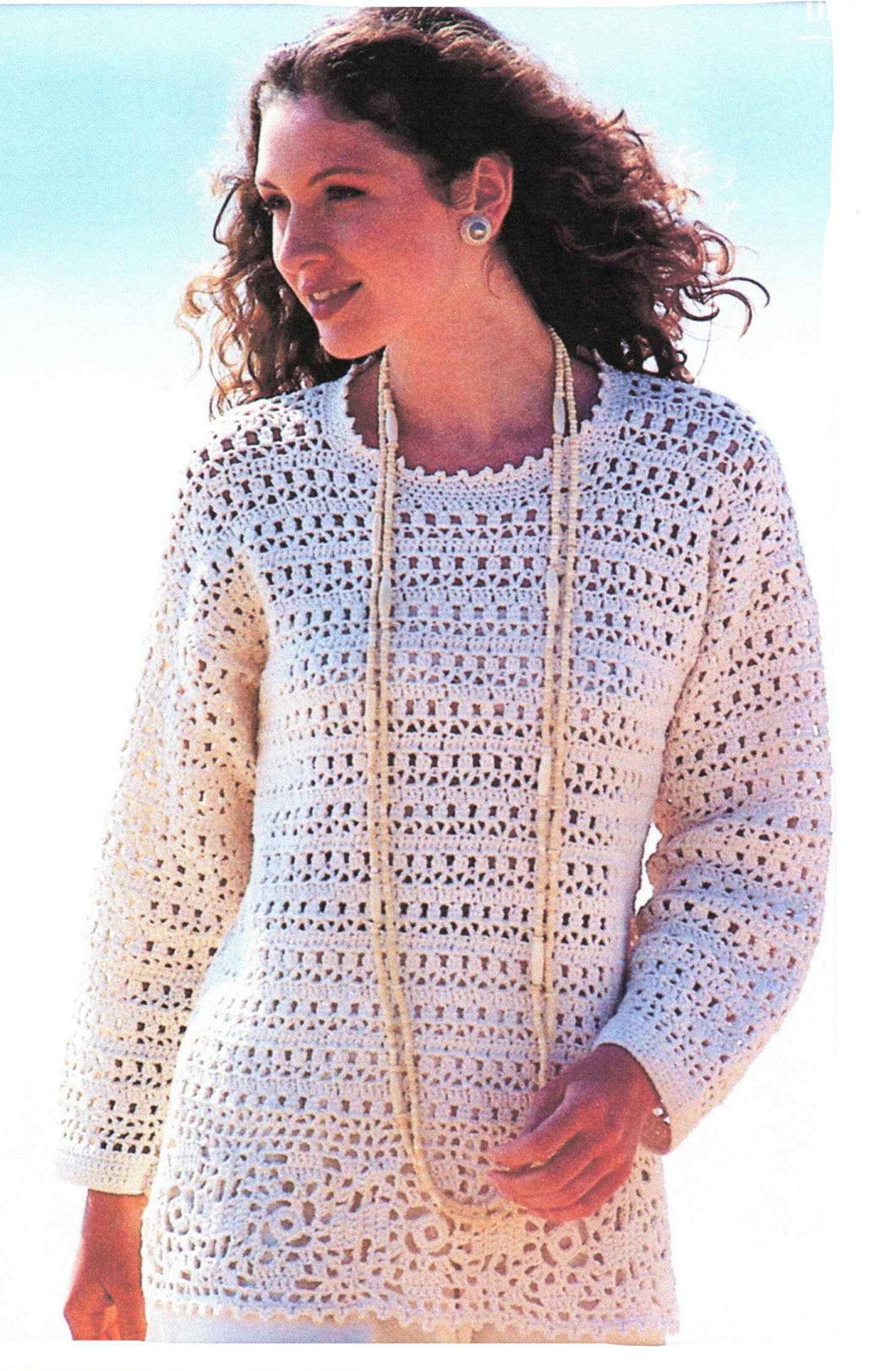Woman's Lacy Crochet Summer Long sleeved sweater Granny squares32