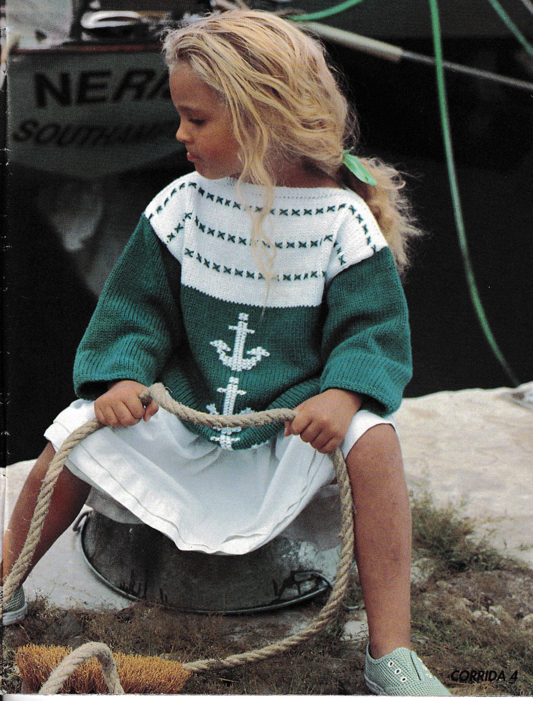 Slash Neck child's Sailor Anchor loose fit sweater 27-35