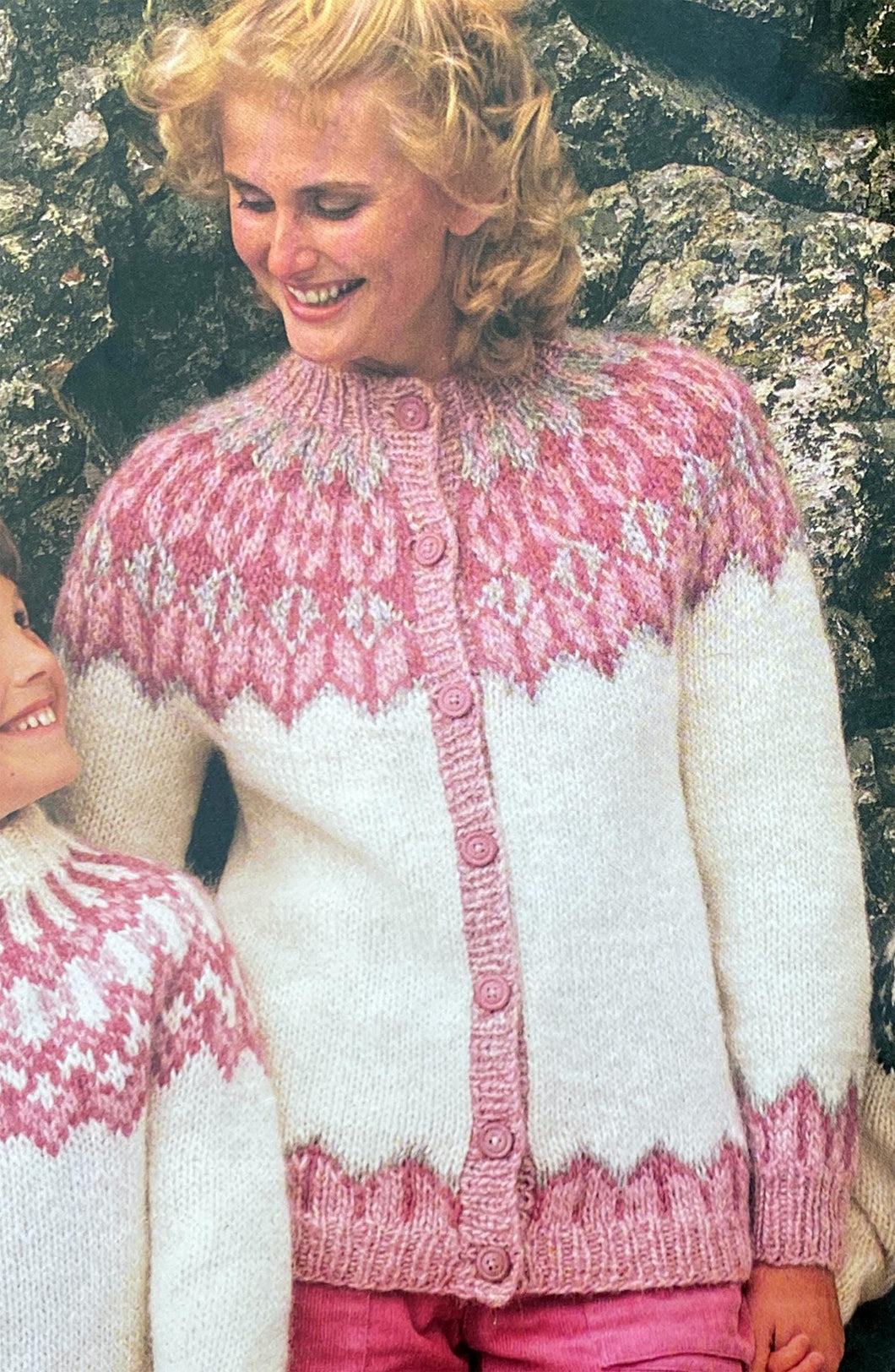 Woman's Mans Fair Isle Yoked Cardigan/Sweater Icelandic Nordic Style Knit 32 -38
