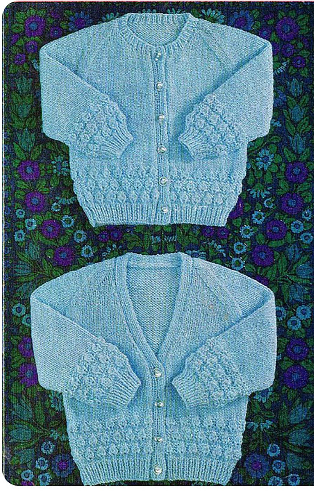 Child's Easy Textured Cardigans round neck & V Neck Knitting Pattern - Boys Girls fits 18