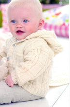 Child's Easy Cable Sweater-Hooded Jacket & hat Blanket Boy- Girl- Knitting Pattern -DK(8 PLY) Instant Download-16-26"  birth to 7 years