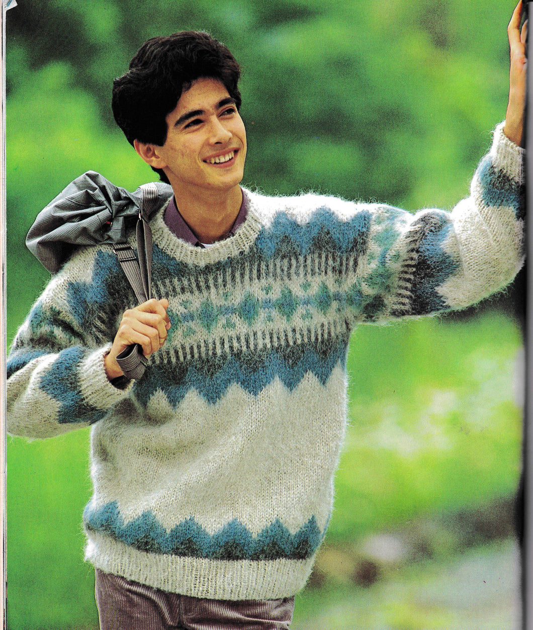 Mans Fair Isle Norwegian Sweater Round Neck  Up to 42