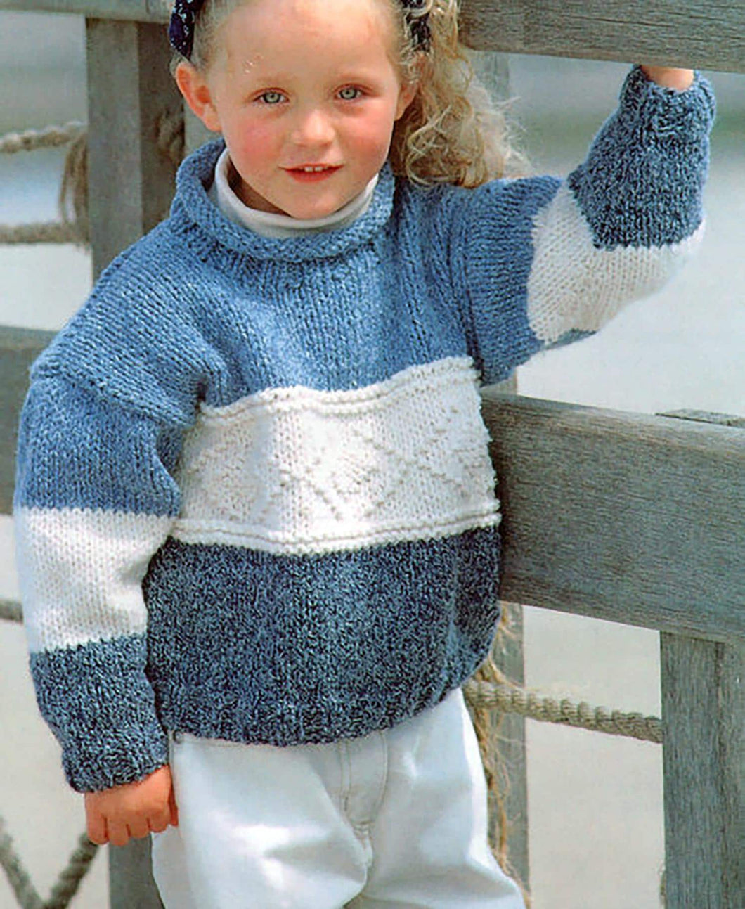 Girl's Boy's Bright Easy Knit Roll Neck Stripe sweater size 1 - 12 years (22 - 32