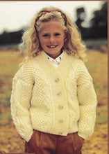 Children's Toddlers Aran Sweaters Cardigan & Waistcoat Slipover-Aran 10 Ply worsted Yarn= Knitting Pattern Download PDF 22"-28" Boy's Girl's