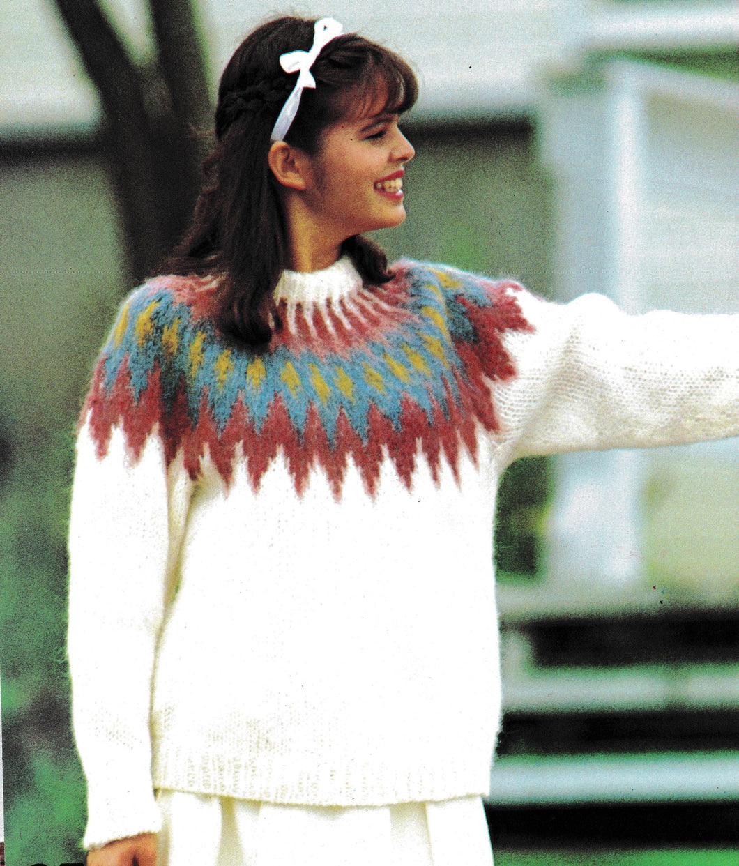 Woman's Fair Isle Yoked Cardigan/Sweater Icelandic Nordic Style Knit  Chunky Bulky (12 ply) Winter Knit- Download PDF- size up to 100cm