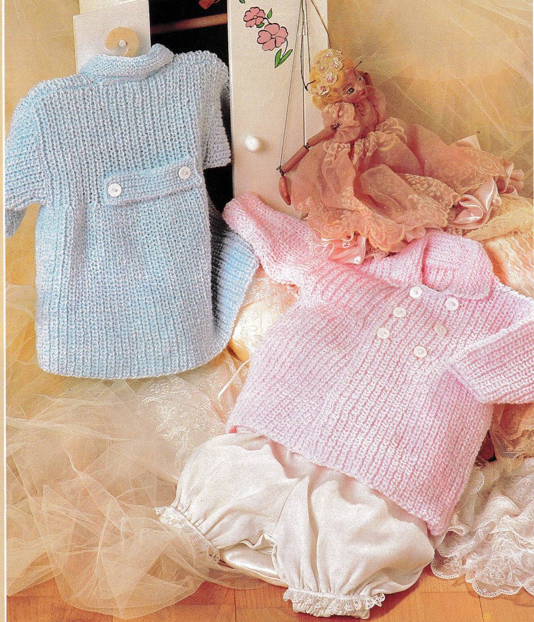 Little Boy & Girls Easy Double Breasted Coat Jacket Knitting Pattern in DK ( 8 ply ) 16 - 22