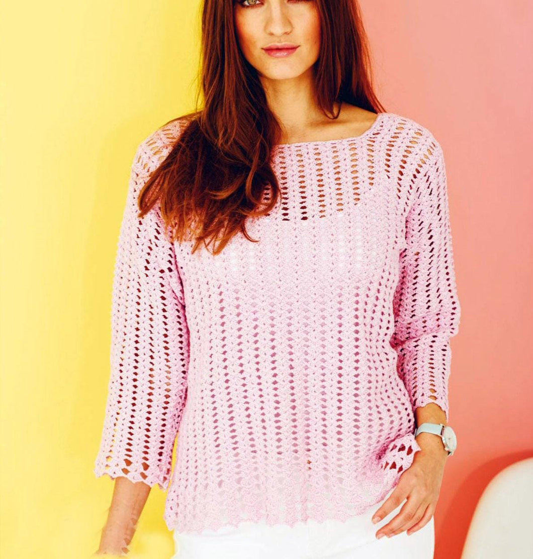 Ladies Crochet Lacy Sweater Jumper- 36- 44