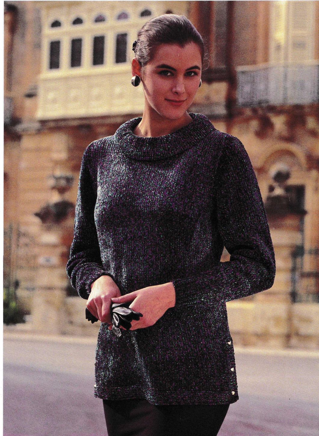 Womens Easy Loose fit Roll Neck Tunic Sweater -side buttons 32