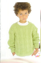 Child's Easy Cable Sweater-Hooded Jacket & hat Blanket Boy- Girl- Knitting Pattern -DK(8 PLY) Instant Download-16-26"  birth to 7 years