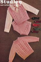 Baby Raglan sweater Jumper Pants &  V Neck Slipover vest DK 8 ply Light worsted 19 - 21" Vintage Download Knitting pattern